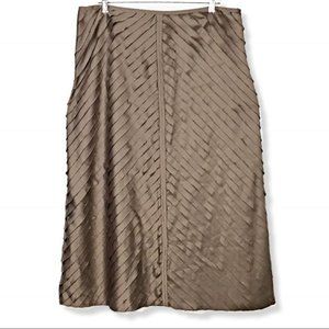 Midnight Velvet Brown Pleated A-Line Skirt Sz XL